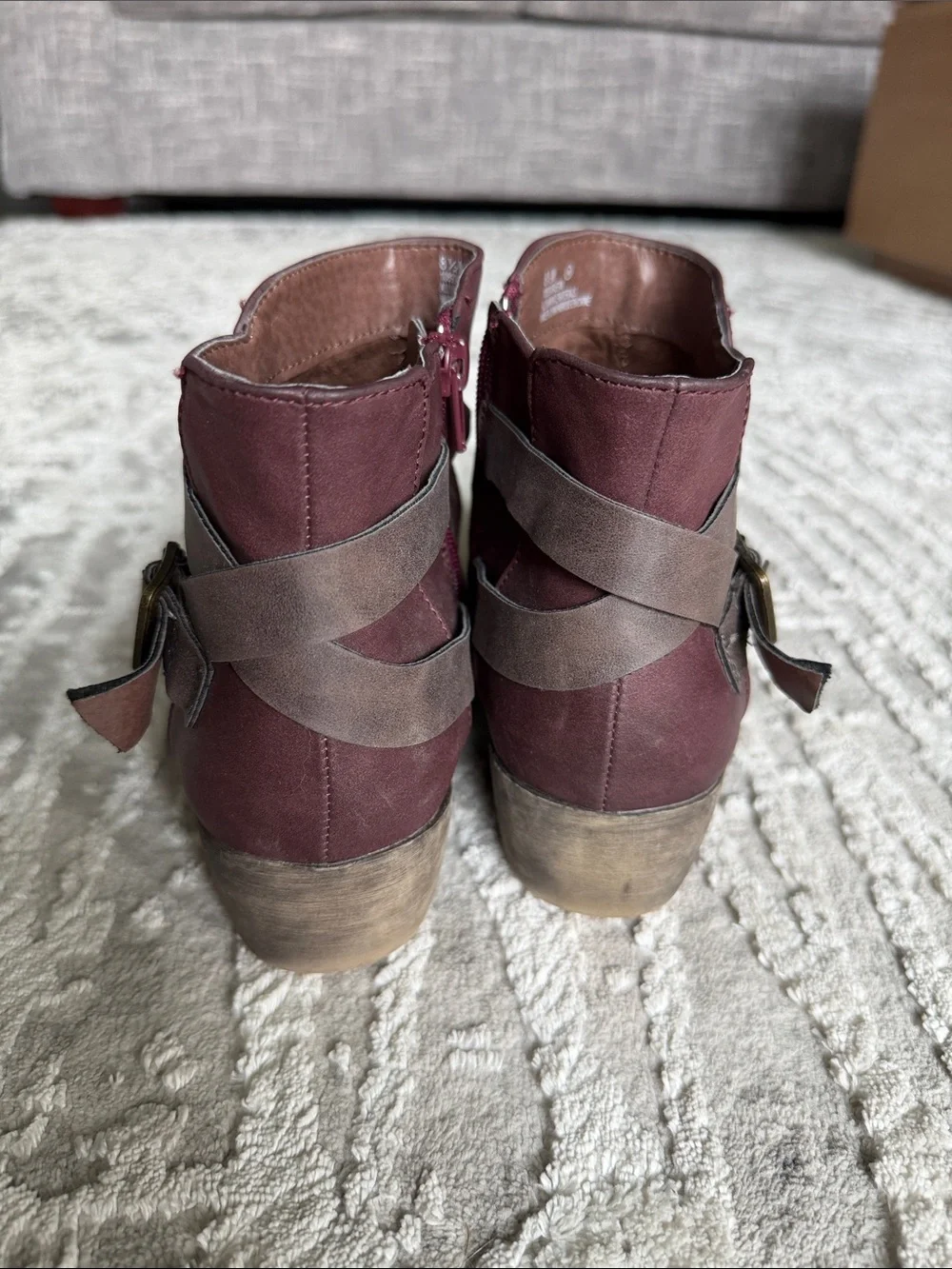 Women's Burgundy Ankle Boots - Stylish Bootie